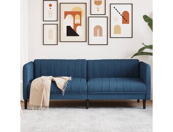 vidaXL Driezitsbank Stof Blauw | 30% Korting