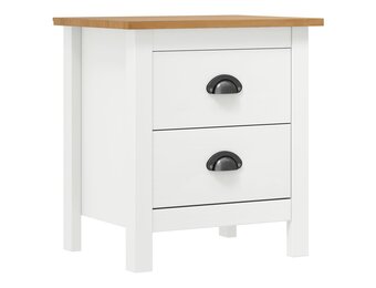 vidaXL Hill Nachtkastje | Massief Grenenhout Wit | 55% Korting