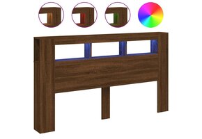 vidaXL Hoofdeinde met LED bruineiken (42% korting)