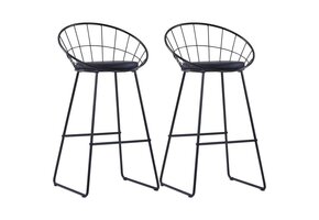 vidaXL Barstoelen 2 stuks Kunstleer Zwart - 42% Korting