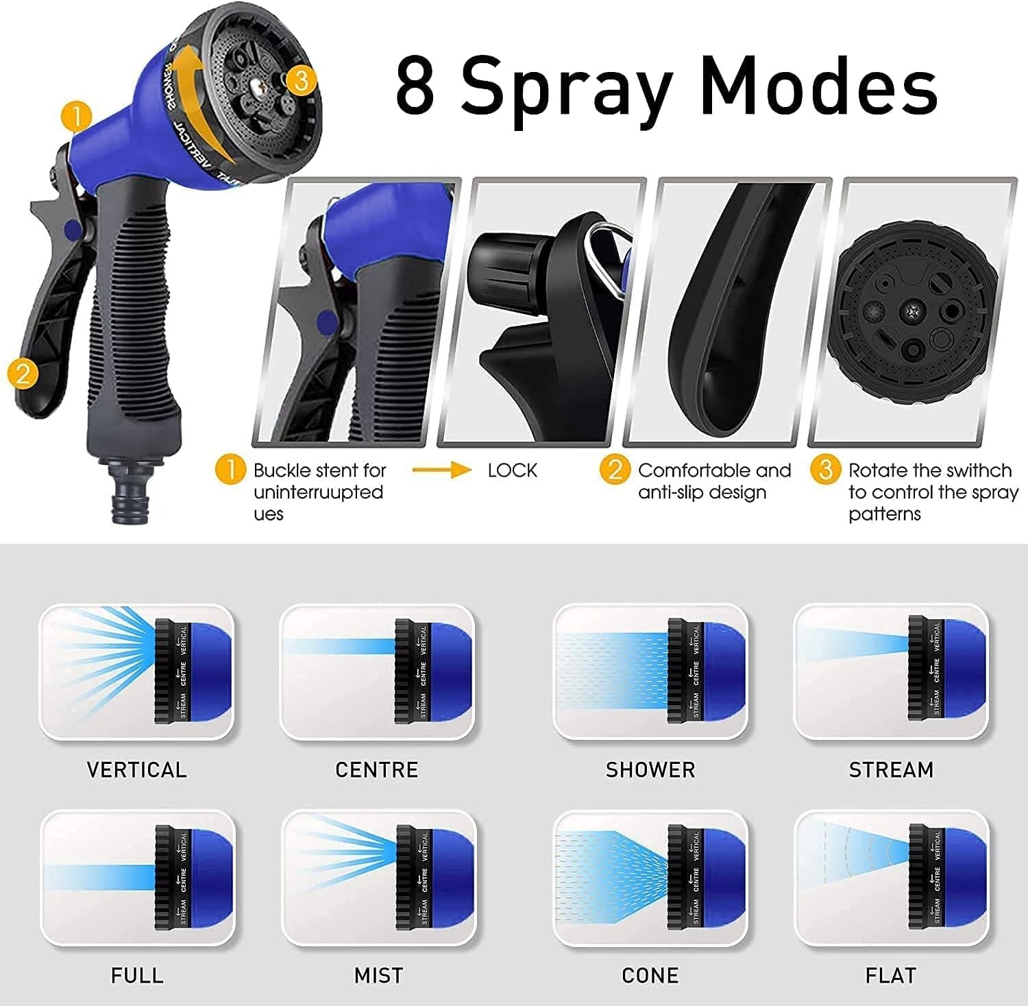 Yiting Flexibele Tuinslang - 49% KORTING - Blauw 7.5m (uitrekbaar)