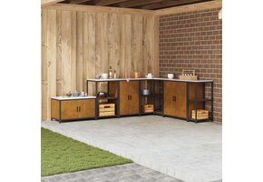 vidaXL Keukenopslag Kast met lade (76% Korting!) - Roestig Verweerd Staal