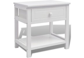 vidaXL Nachtkastje Hout Wit - Nu met 42% Korting!