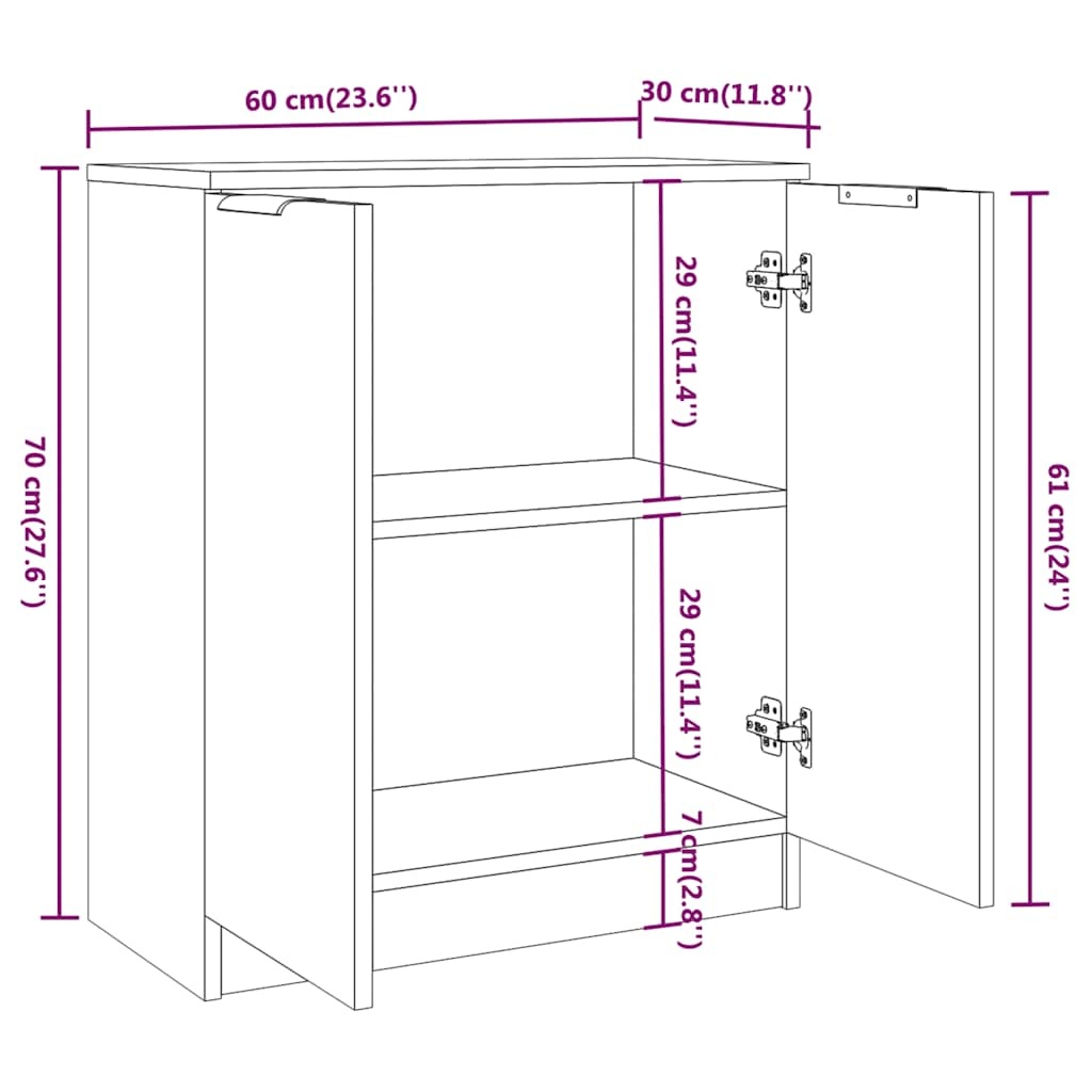 vidaXL Dressoir Betongrijs (35% Korting!) - 60x30x70 cm