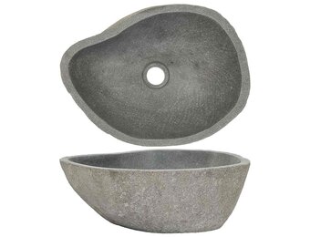 vidaXL Ovalen Wastafel van Riviersteen - 35% Korting
