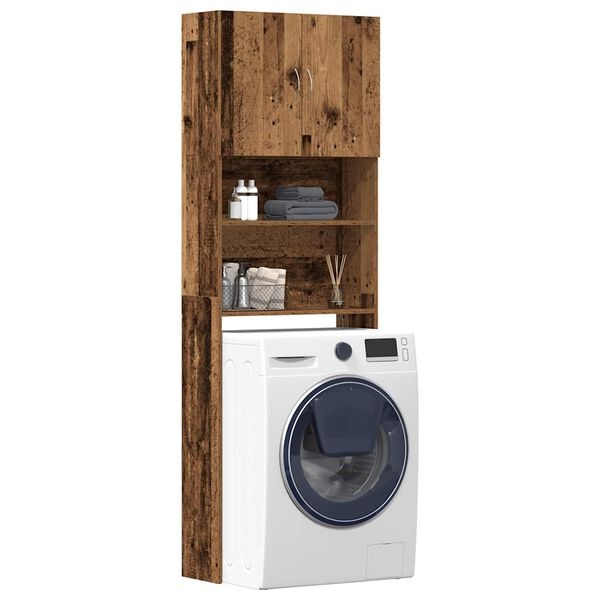 vidaXL Wasmachinekast 64x24x190 cm - Oud Houtkleur (35% korting!)