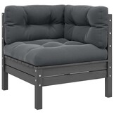 vidaXL 3-delige Loungeset Grenenhout Grijs - Nu 55% Korting!