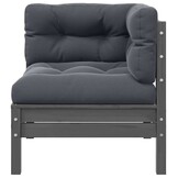 vidaXL 3-delige Loungeset Grenenhout Grijs - Nu 55% Korting!