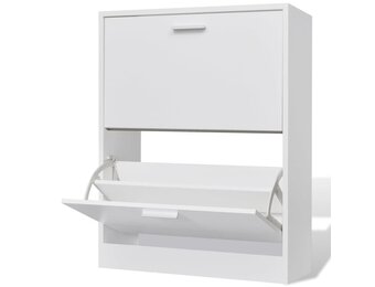 VidaXL Schoenenkast Hout Wit | 2 Vakken | -35%