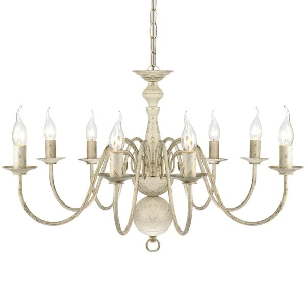 vidaXL Kroonluchter Wit Metaal 8x E14 - Nu 35% Korting!