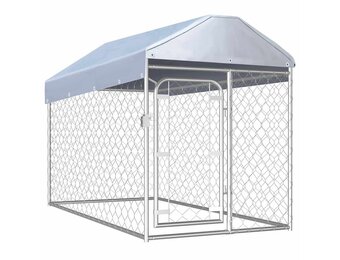 vidaXL Hondenkennel Buiten met Dak - 200x100x125 cm - 30% Korting