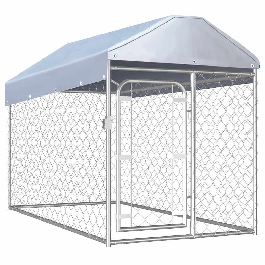 vidaXL Hondenkennel Buiten met Dak - 200x100x125 cm - 30% Korting