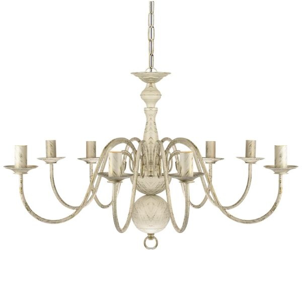 vidaXL Kroonluchter Wit Metaal 8x E14 - Nu 35% Korting!