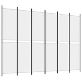 vidaXL Kamerscherm 6 panelen 300x220 cm Wit - 55% Korting!