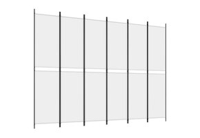 vidaXL Kamerscherm 6 panelen 300x220 cm Wit - 55% Korting!
