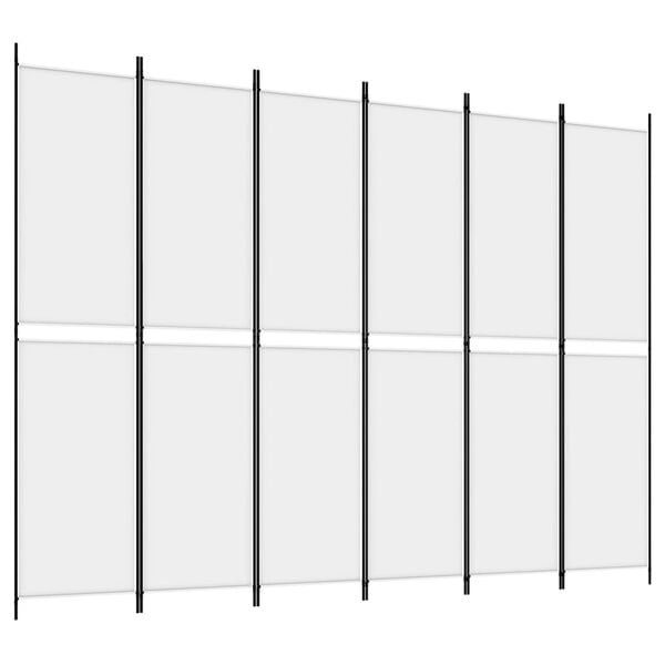 vidaXL Kamerscherm 6 panelen 300x220 cm Wit - 55% Korting!
