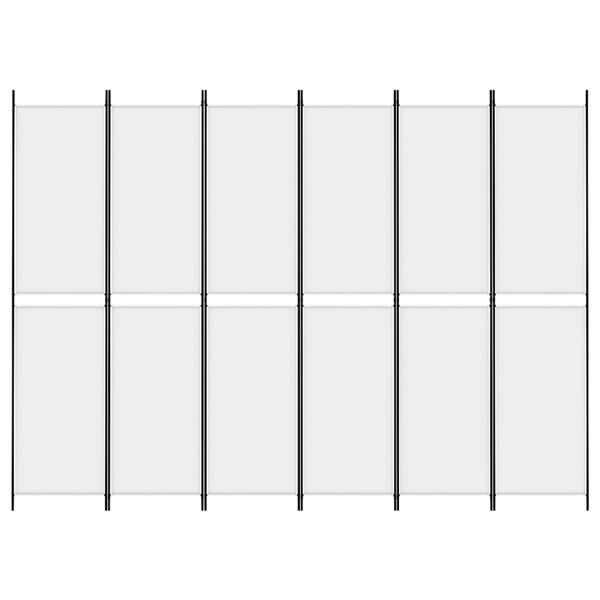 vidaXL Kamerscherm 6 panelen 300x220 cm Wit - 55% Korting!
