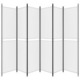 vidaXL Kamerscherm 6 panelen 300x220 cm Wit - 55% Korting!