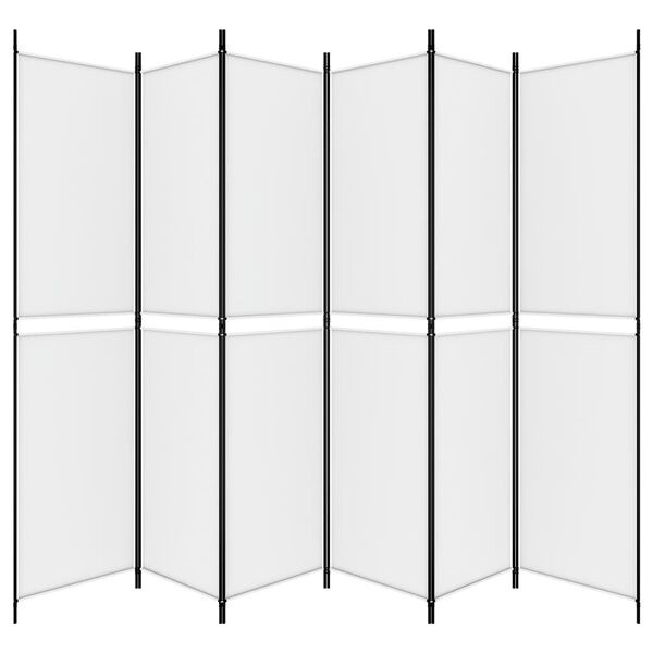 vidaXL Kamerscherm 6 panelen 300x220 cm Wit - 55% Korting!