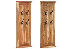 vidaXL Kapstokken Set 2x (38x100 cm) Massief Acaciahout - 41% Korting!