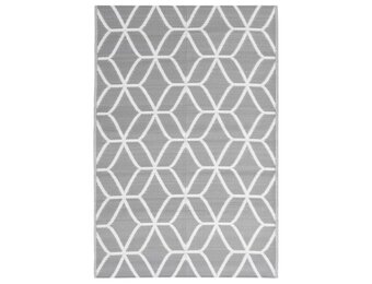 vidaXL Buitenkleed ARAKIL 140x200 cm polypropeen grijs