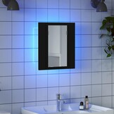 vidaXL Badkamerkast met spiegel en LED (40x12x45 cm, zwart) - 55% Korting!