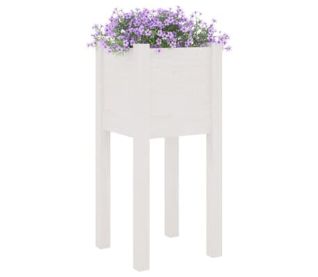 vidaXL Plantenbak Grenenhout Wit - 31x31x70cm | 35% Korting