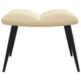 vidaXL Relaxstoel & Voetenbank Fluweel Crèmewit - 55% Korting!