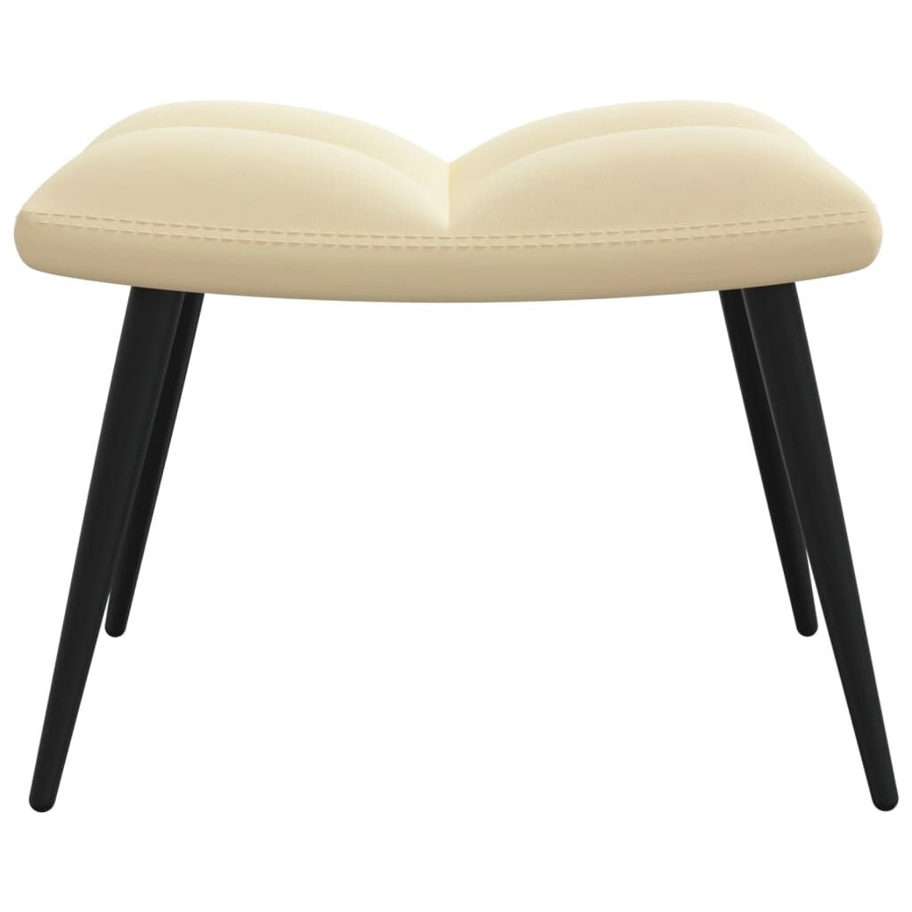 vidaXL Relaxstoel & Voetenbank Fluweel Crèmewit - 55% Korting!