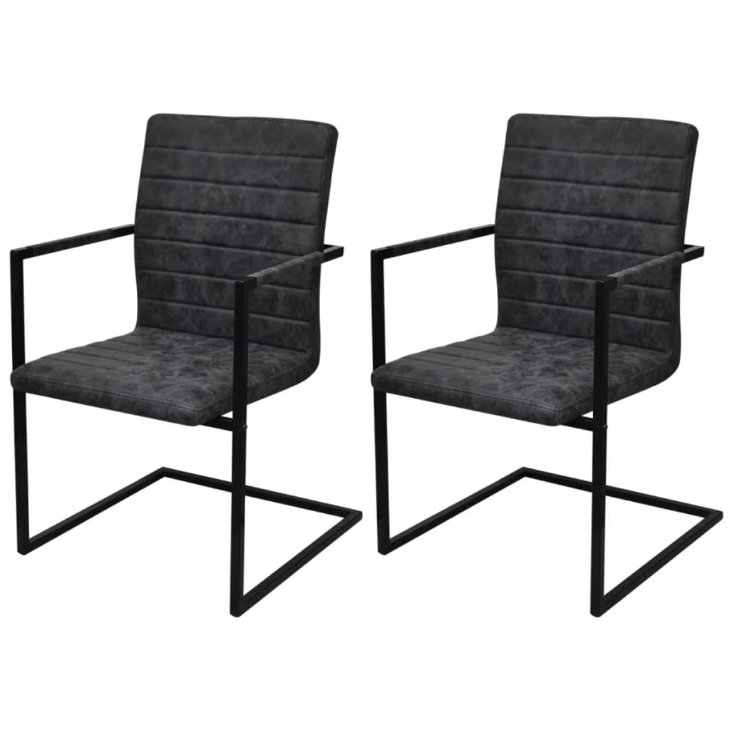 vidaXL Eetkamerstoelen (2x) Kunstleer Zwart - 30% Korting
