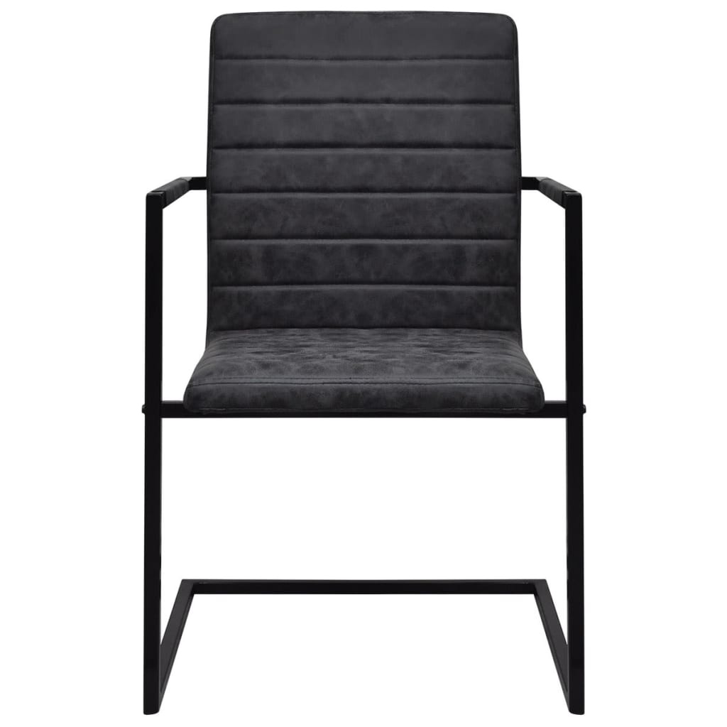 vidaXL Eetkamerstoelen (2x) Kunstleer Zwart - 30% Korting