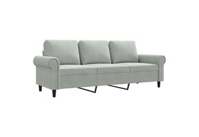 vidaXL 3-zitsbank 180cm Fluweel Lichtgrijs - 60% Korting!
