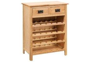 vidaXL Wijnkast Massief Eikenhout - 60% Korting!