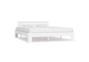 vidaXL Grenenhouten Bedframe Wit 160x200 cm - 55% Korting