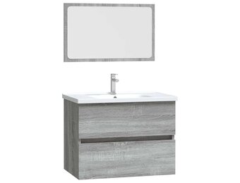 VidaXL Badkamermeubelset Grijs Sonoma Eiken 35% Korting