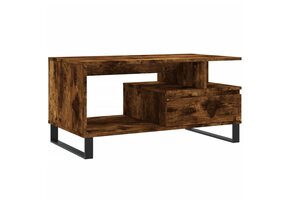 vidaXL Salontafel 90x49x45 cm - Bewerkt Hout Gerookt Eiken (35% Korting!)