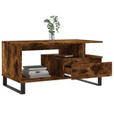 vidaXL Salontafel 90x49x45 cm - Bewerkt Hout Gerookt Eiken (35% Korting!)