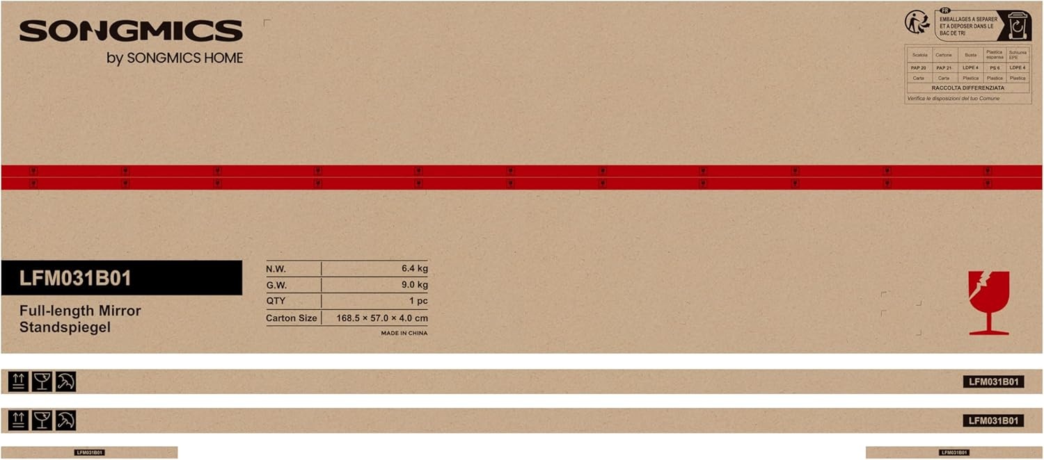 SONGMICS Spiegel 160x50cm Arched | 30% Korting