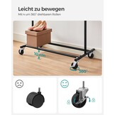 SONGMICS Kledingrek op Wielen - 90 kg Draagkracht - 35% Korting