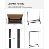 SONGMICS Kledingrek op Wielen - 90 kg Draagkracht - 35% Korting