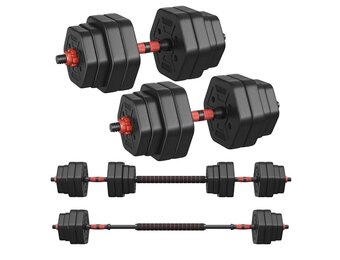 Verstelbare Dumbbell & Barbell Set Ink Black | 35% Korting