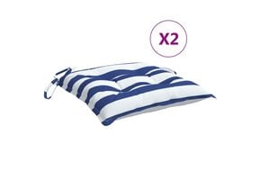 VidaXL Stoelkussens 2 st. 50x50 cm - Gestreept Wit/Blauw | 35% Korting!