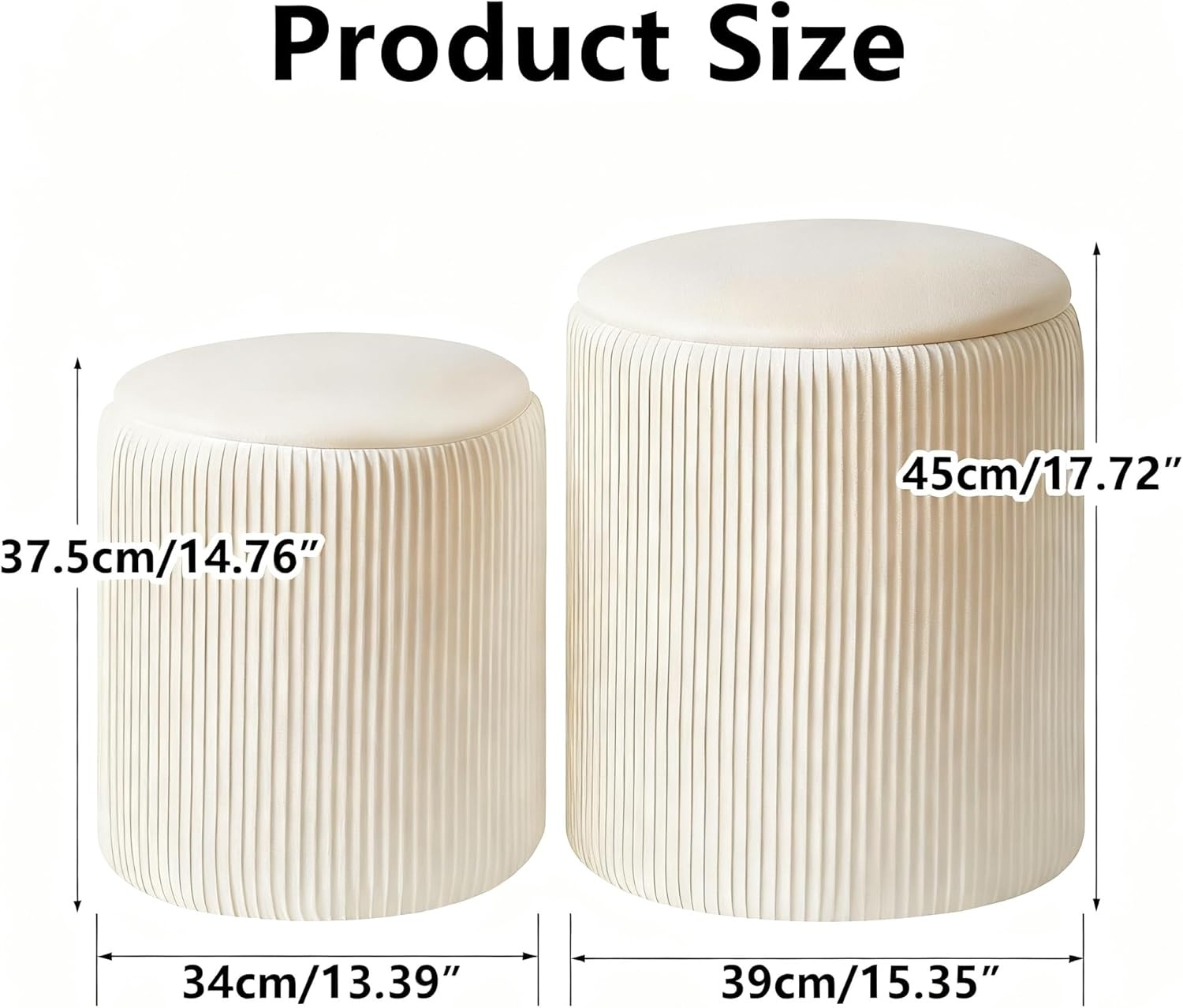 IBUYKE Set van 2 Velvet Opberg Ottomans met Korting - 37% KORTING!