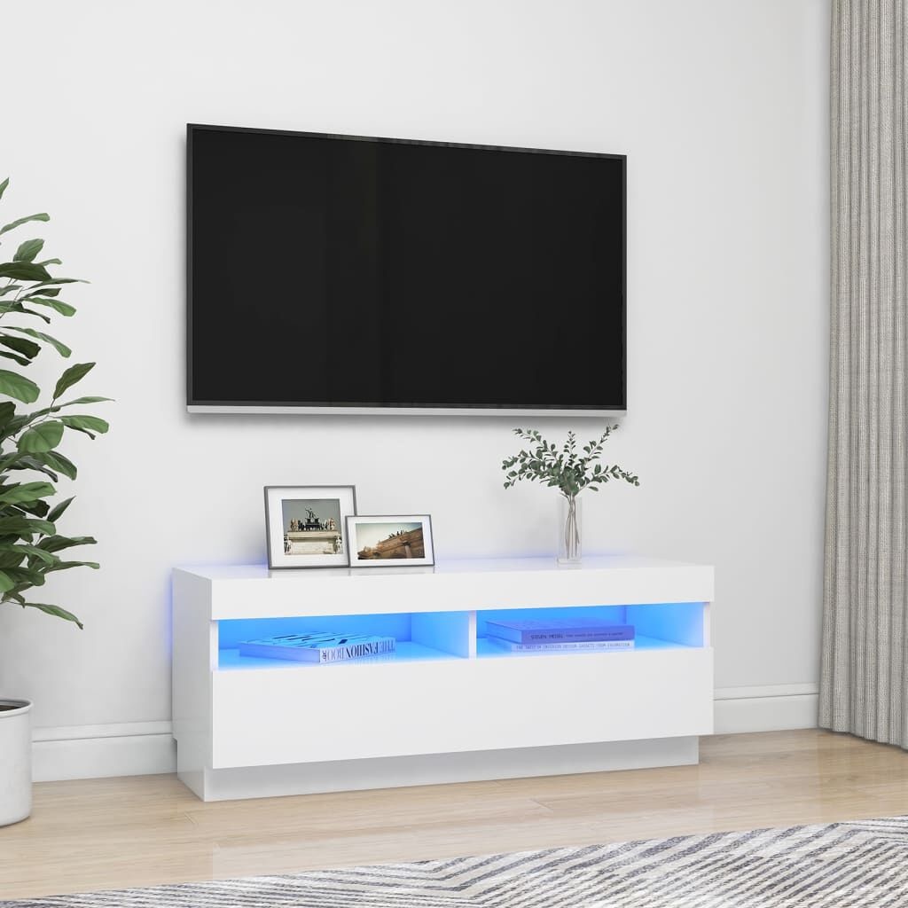 vidaXL TV-meubel Wit met LED (100x35x40cm) - 47% Korting!