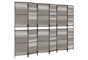 VidaXL Kamerscherm 6 panelen poly rattan bruin | 73% korting