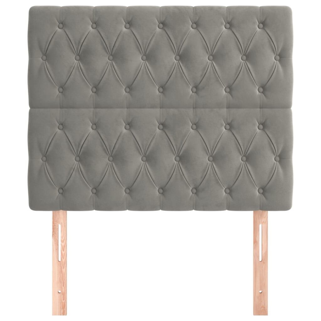 vidaXL Hoofdborden (2 st.) - Lichtgrijs Fluweel - 35% Korting