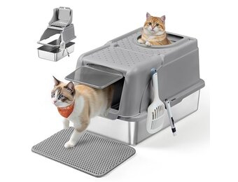 Kattenbak Top-Entry 35% Korting - Dove Gray