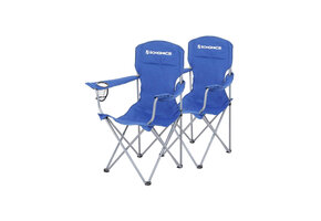 SONGMICS Kampeerstoelen Set - 2x Blauw, 150kg, Inkl. Bekerhouder - 35% Korting