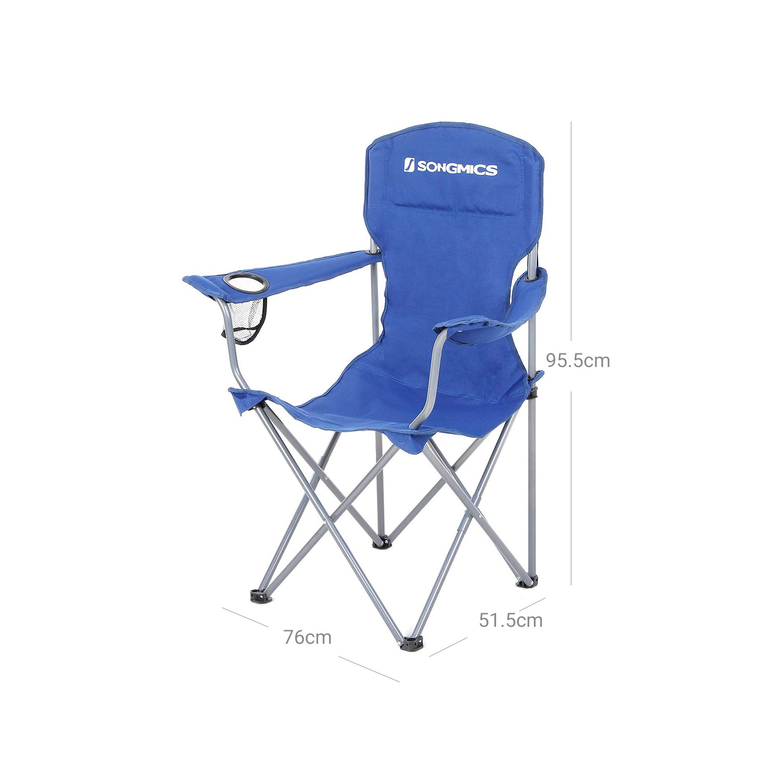 SONGMICS Kampeerstoelen Set - 2x Blauw, 150kg, Inkl. Bekerhouder - 35% Korting