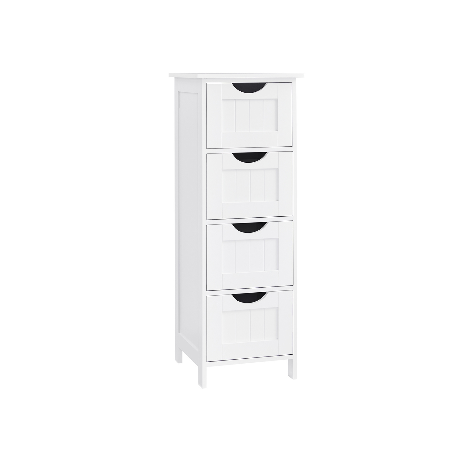 VASAGLE LHC40W, Bathroom Cabinet with 4 Drawers, Chest of Drawers, 30 x 30 x 82 cm, for a living room, kitchen and hallway, space saver, White